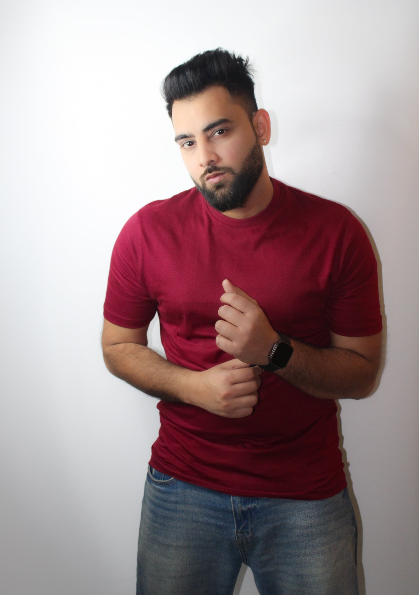 Men's Half Sleeve Round Neck Regular Fit T-Shirt – Wine Color - Montx The Clothing Brand