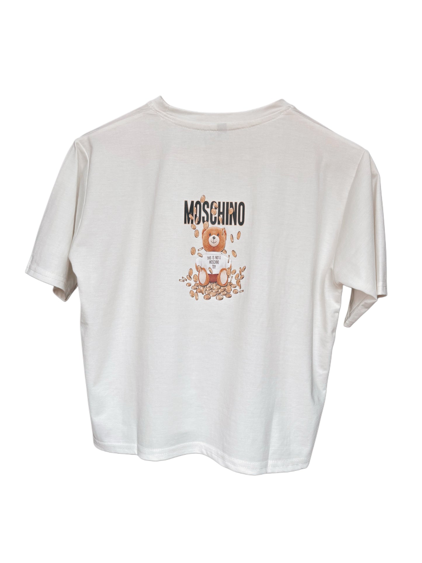 Women's White Color Teddy Printed T-shirt – Regular Fit